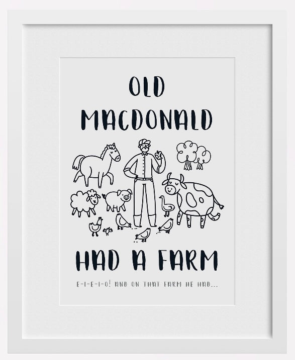 Old McDonald Had a Farm Print